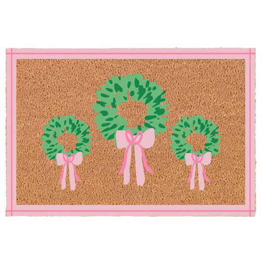 Rosy Wreaths Door Mat