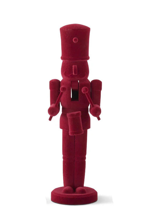 Wood Burgundy Velvet Nutcracker