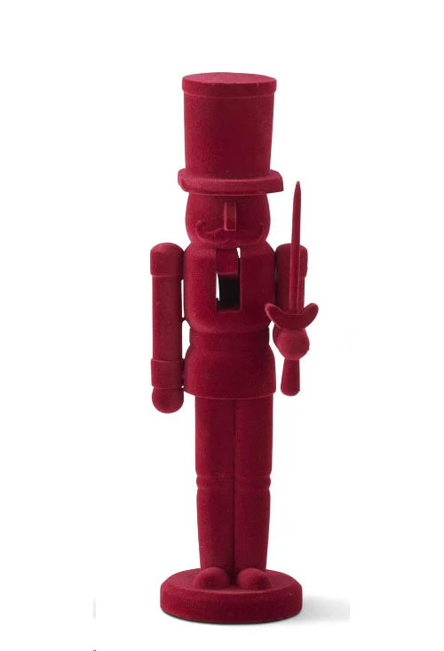 Wood Burgundy Velvet Nutcracker