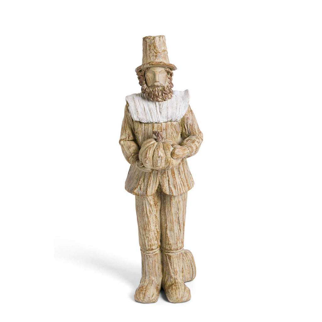 Tan & Cream Resin Pilgrim Man & Lady Set