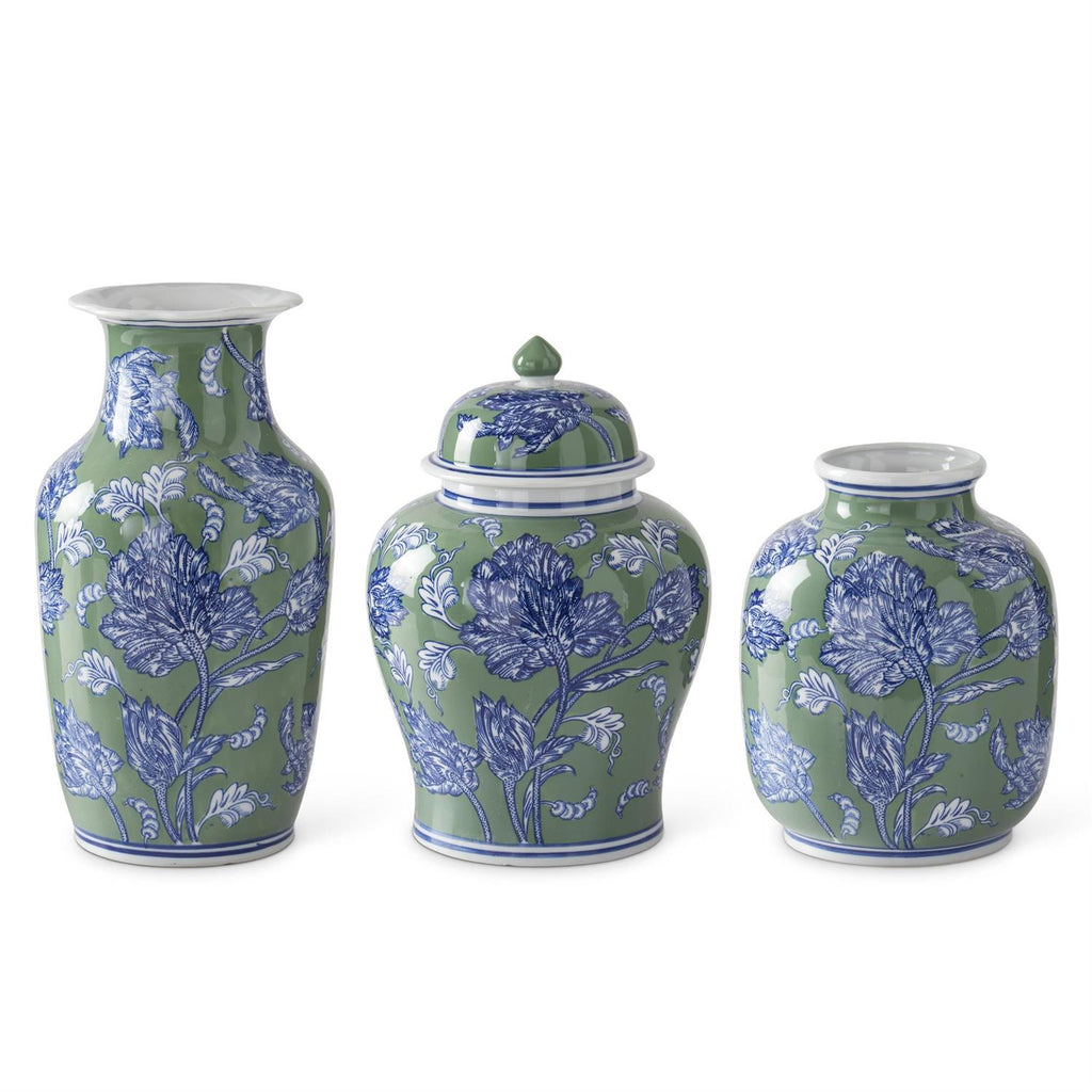 Blue & White Floral Ceramic Vase