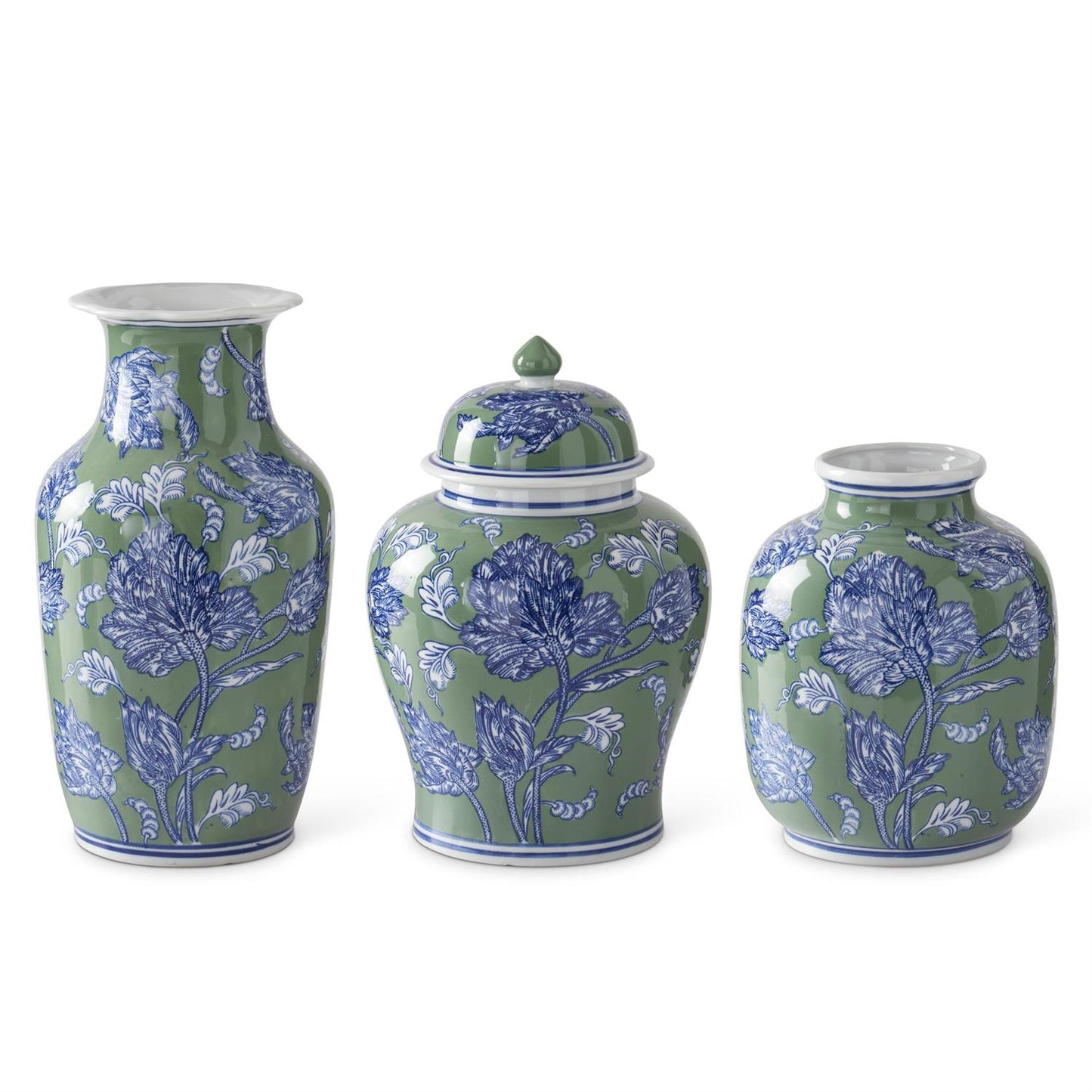 Blue & White Floral Ceramic Vase