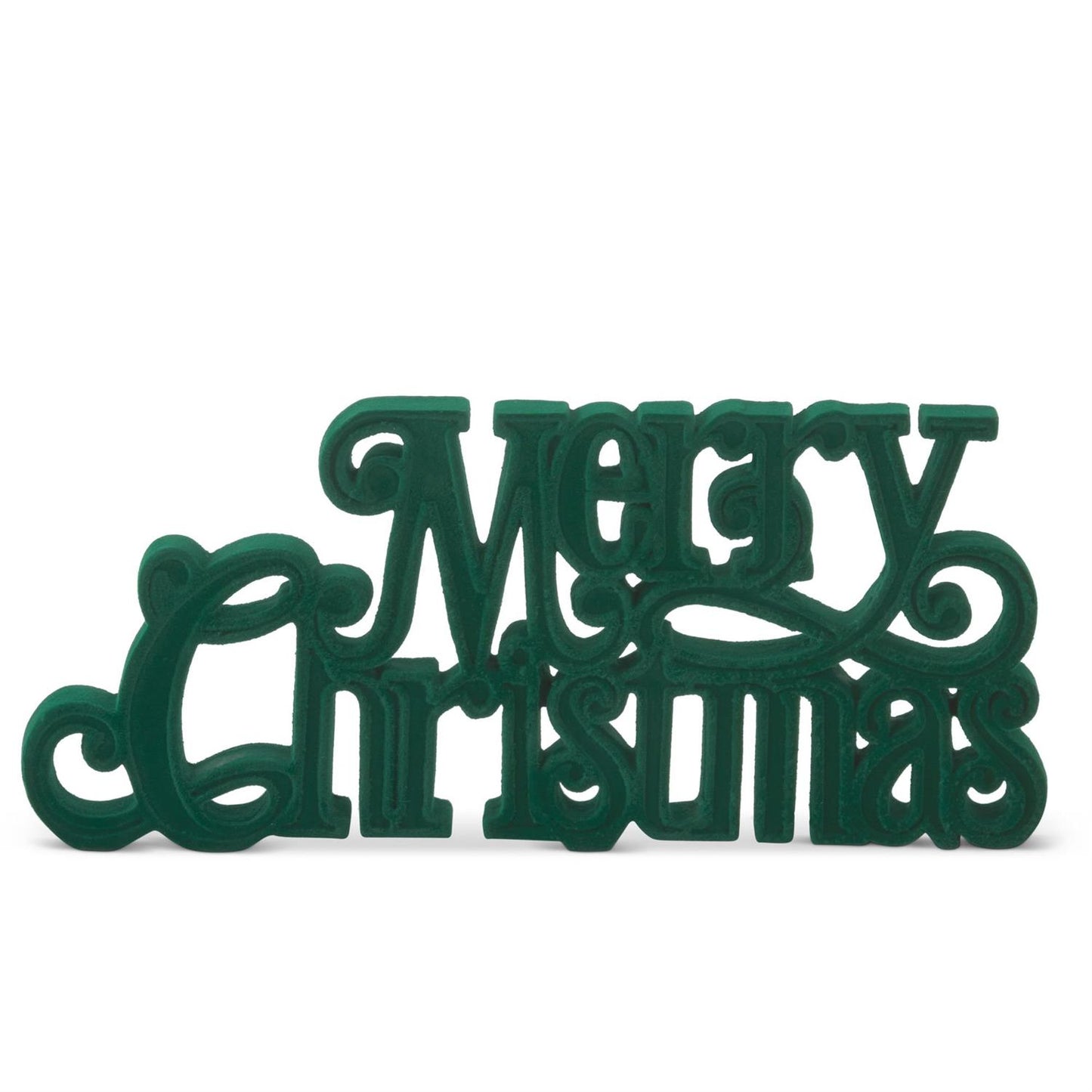 Green Velvet Resin Merry Christmas Cutout