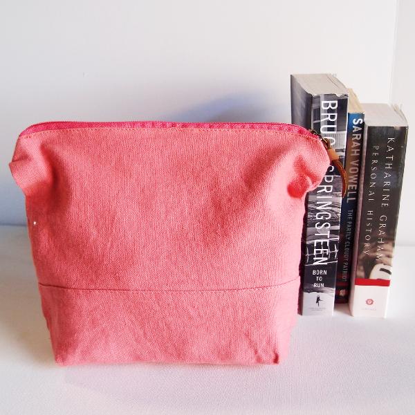 11” Washed Canvas Zipper Bag