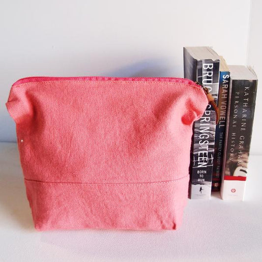 11” Washed Canvas Zipper Bag