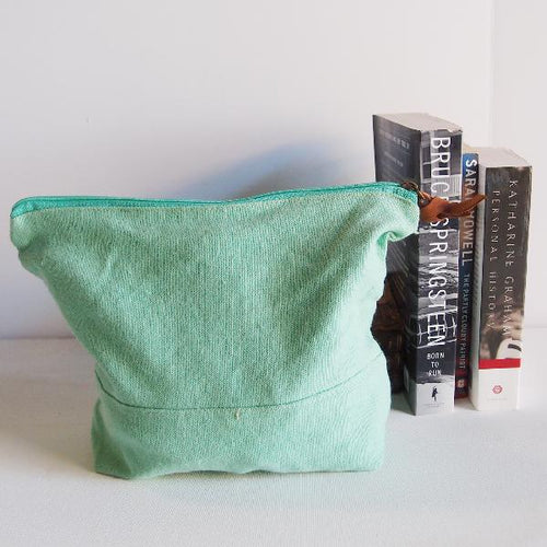 11” Washed Canvas Zipper Bag