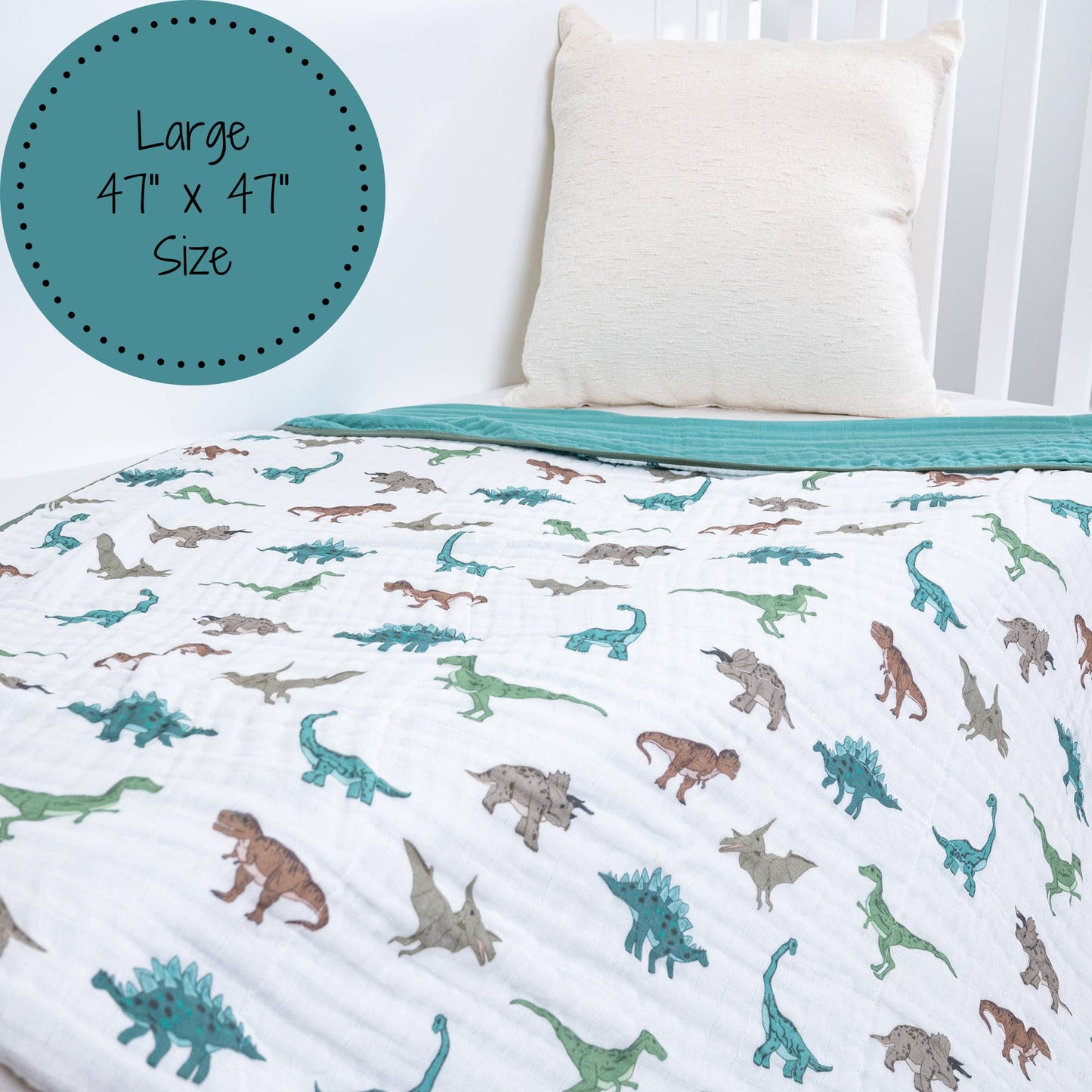 Dinosaur Toddler 100% Cotton Baby Toddler Muslin Blanket