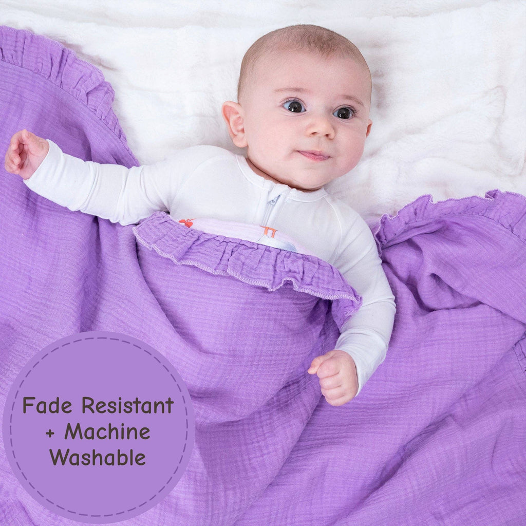 Muslin Quilt Baby & Kids Ruffle Blanket Goose Parade