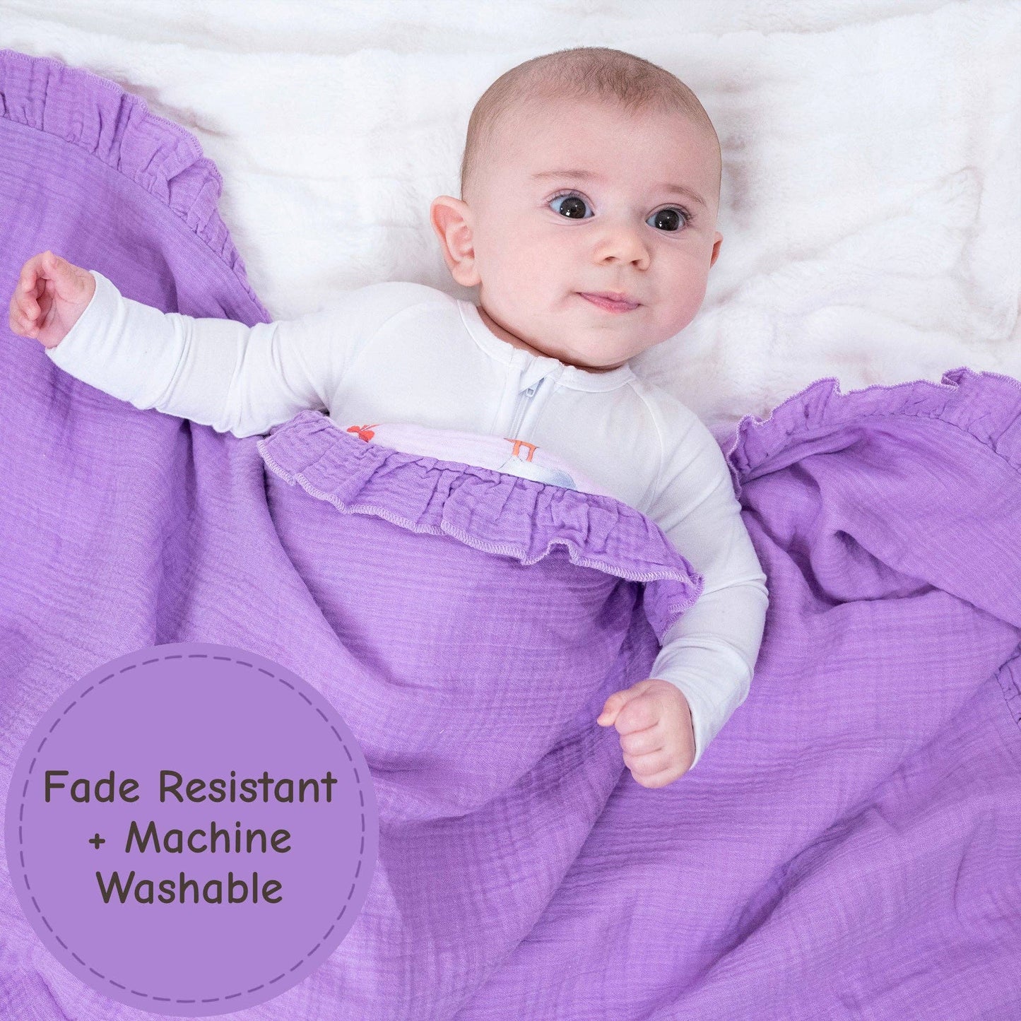 Muslin Quilt Baby & Kids Ruffle Blanket Goose Parade
