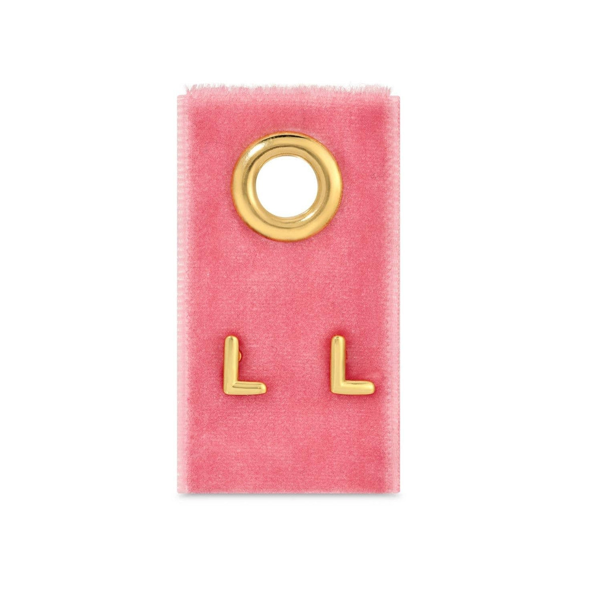 Initial Studs on Velvet Gift Tag