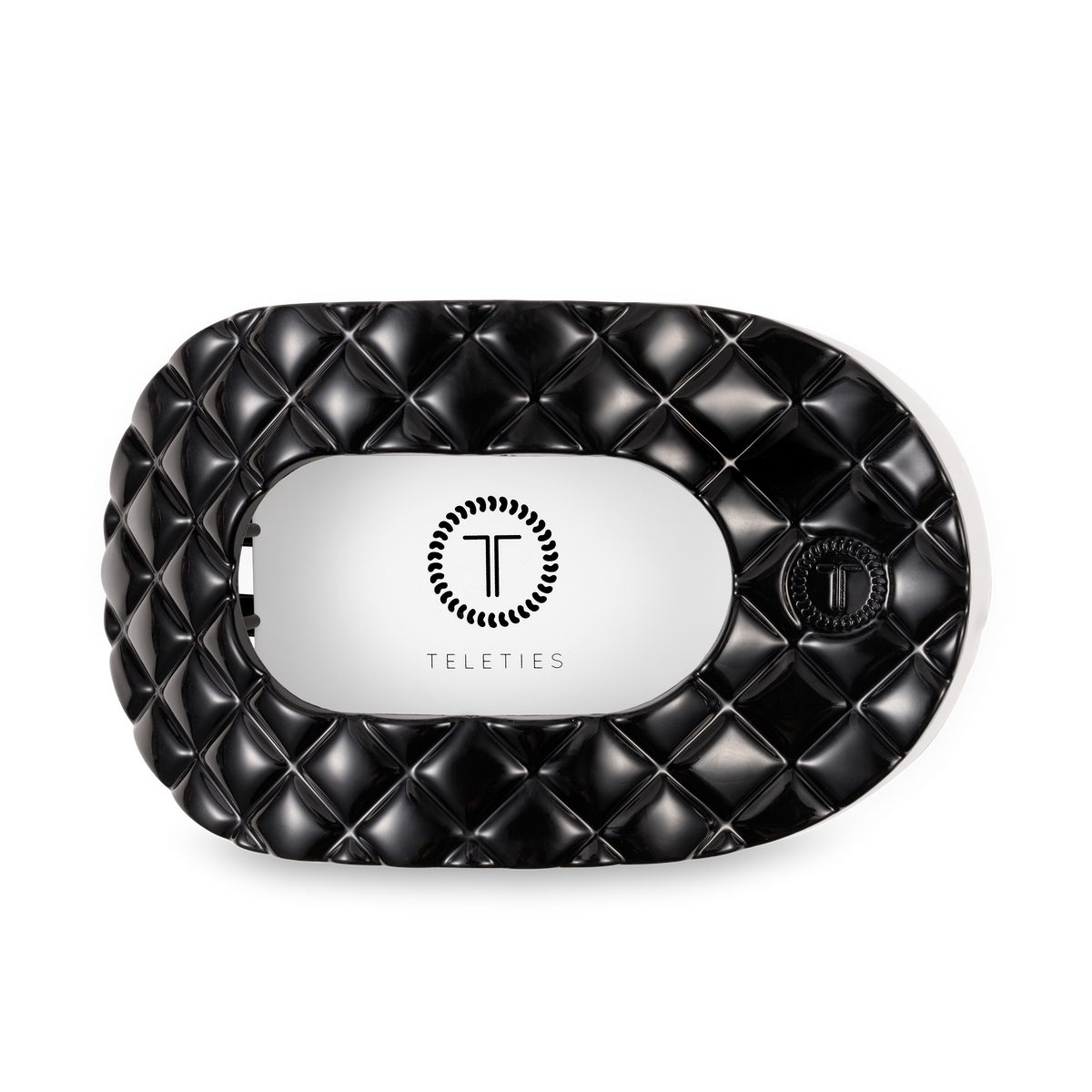 Flat Round Hair Clip | Large | Jet Black Quilted