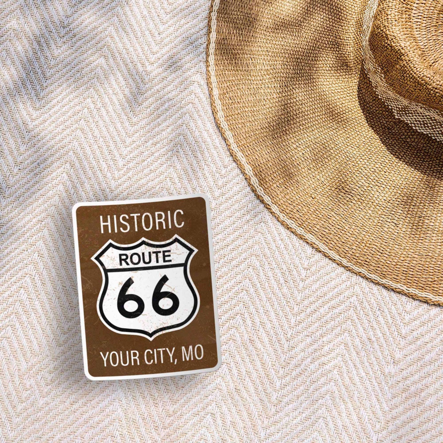 Custom Route 66 Stickers - Name Drop Travel Decals
