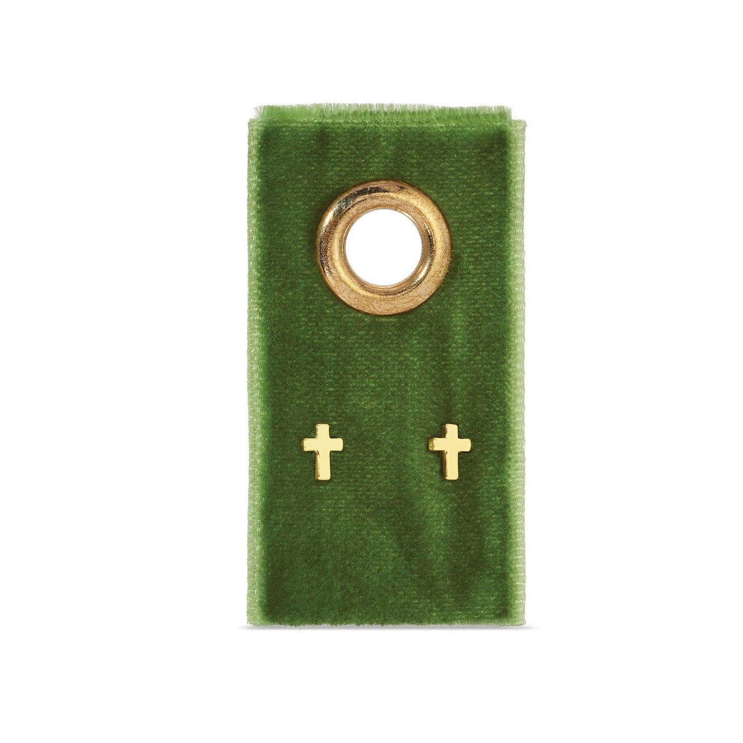 Small Cross Studs On Velvet Gift Tag