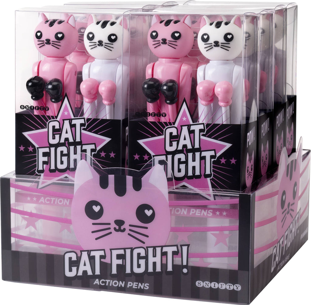 CAT FIGHT ACTION PEN DISPLAY OF 8
