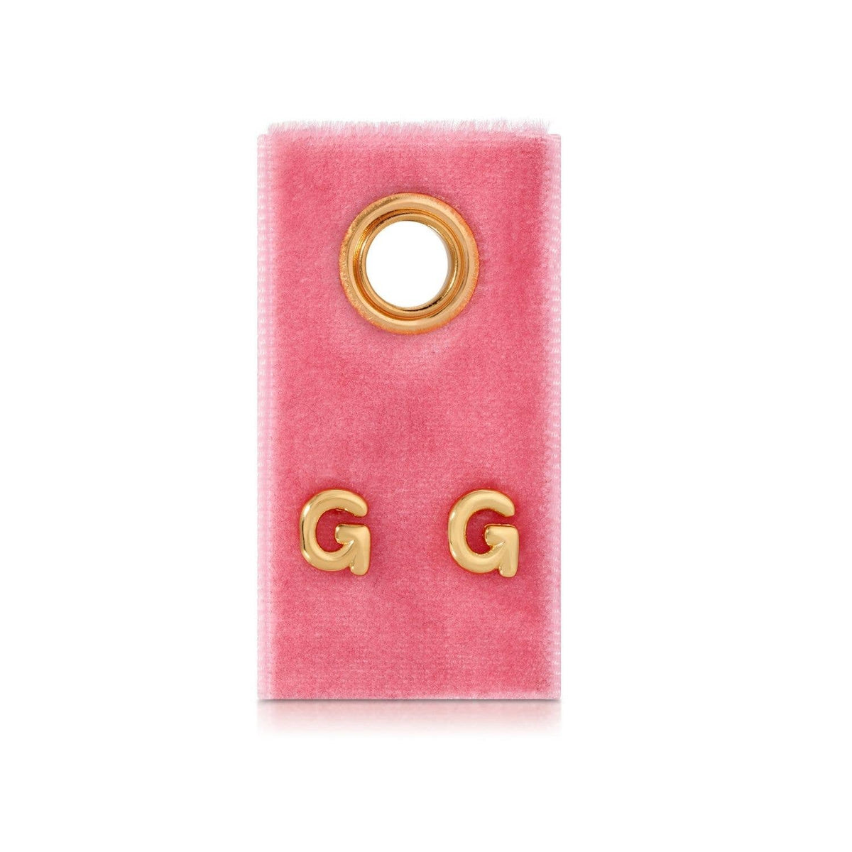 Initial Studs on Velvet Gift Tag