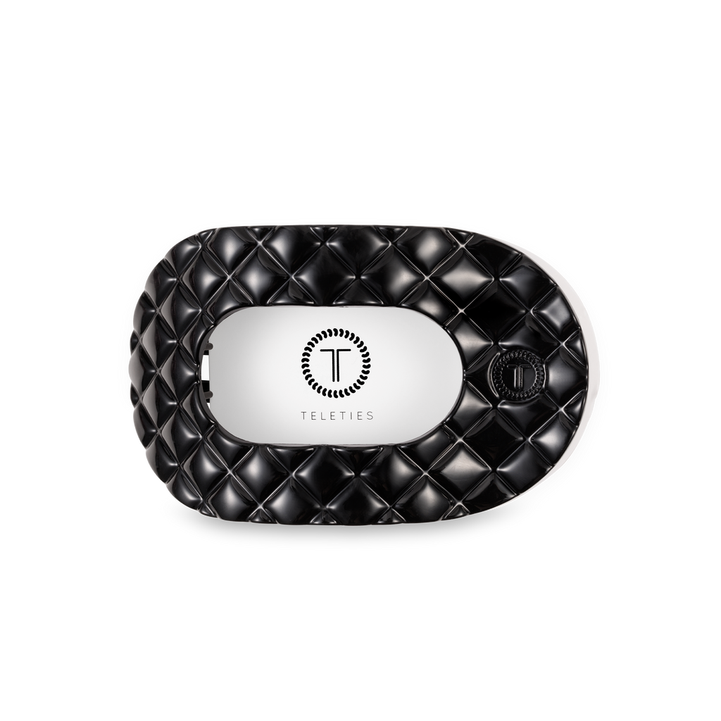 Flat Round Hair Clip | Medium | Jet Black Quilted
