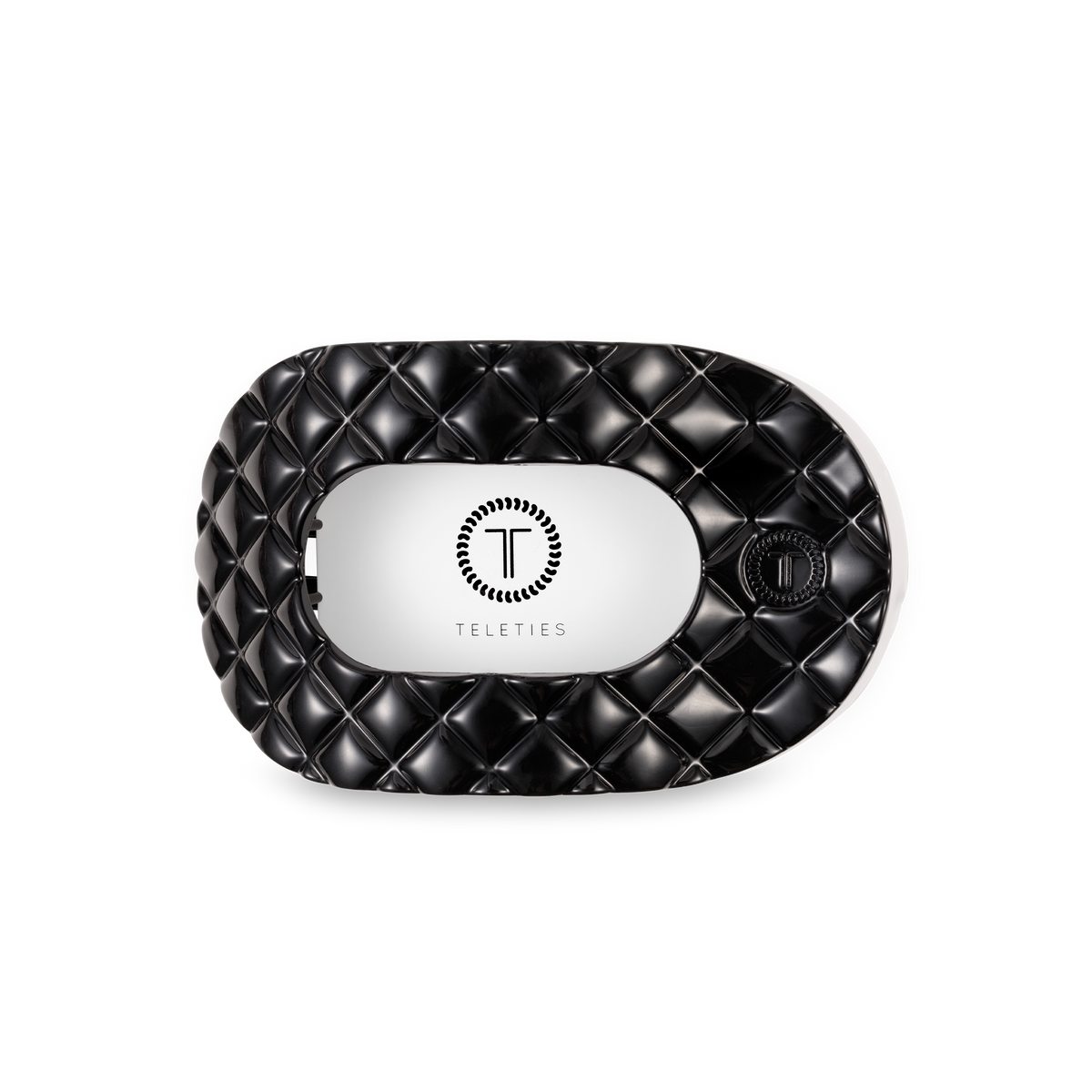 Flat Round Hair Clip | Medium | Jet Black Quilted