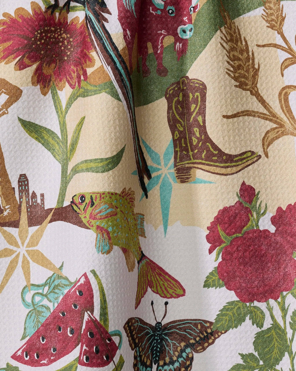 Greetings From Oklahoma Tea Towel
