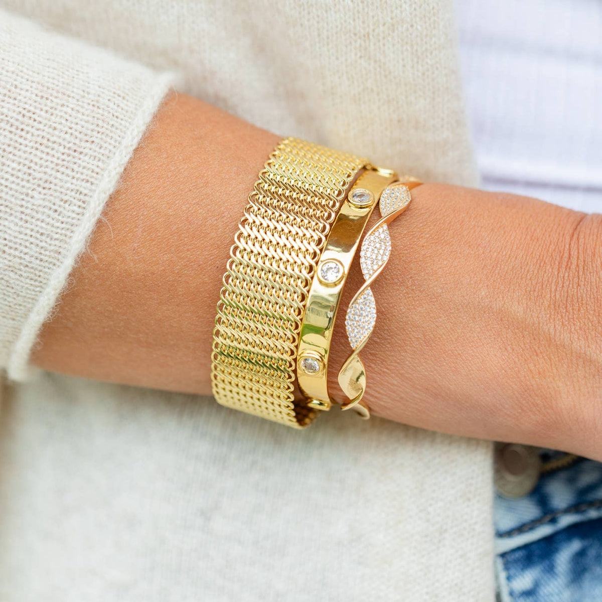 Cubic Zirconia Cuff Bracelet