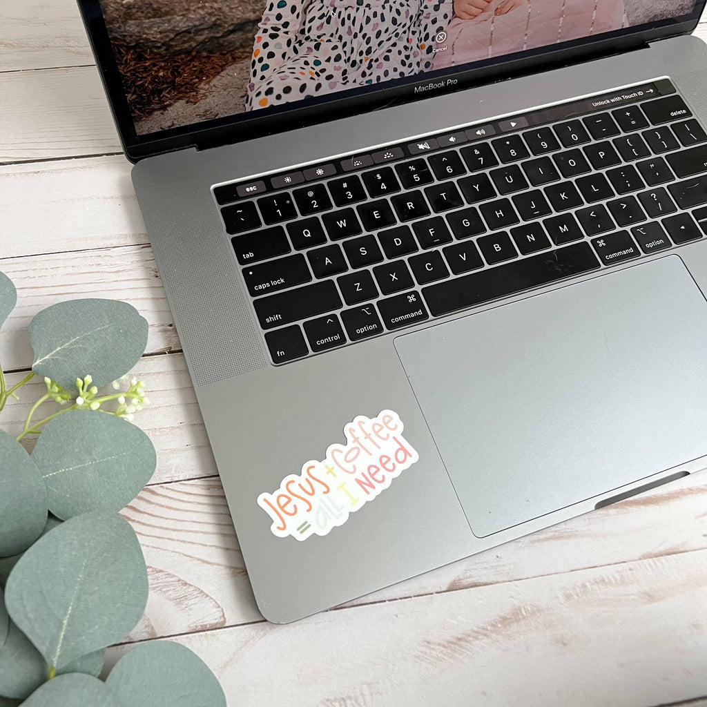 Jesus + coffee sticker | Christian faith stickers