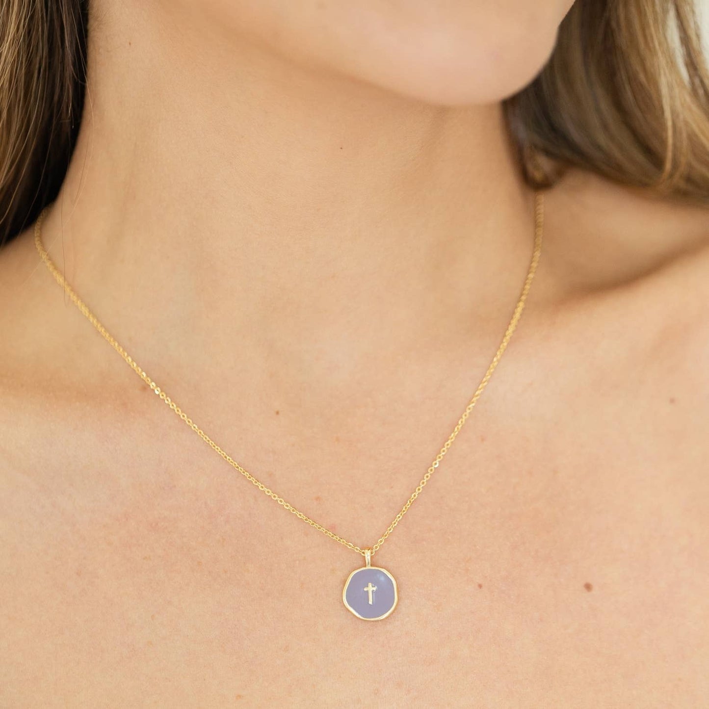 Tiny Cross Pendant Necklace