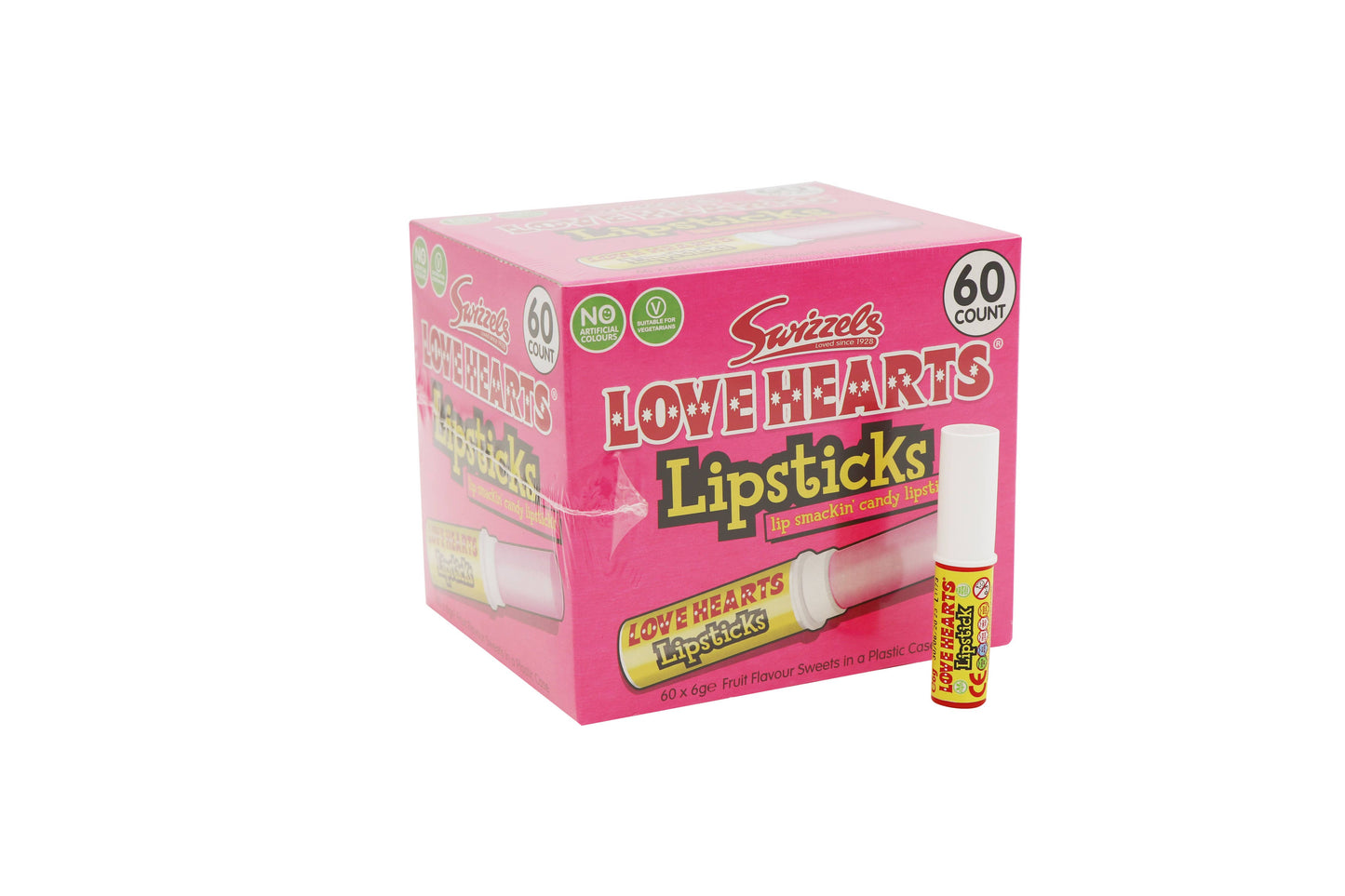 Limited Import Swizzles Love Hearts Lipsticks 6g, 60ct Case