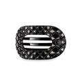 Flat Round Hair Clip | Medium | Jet Black Quilted