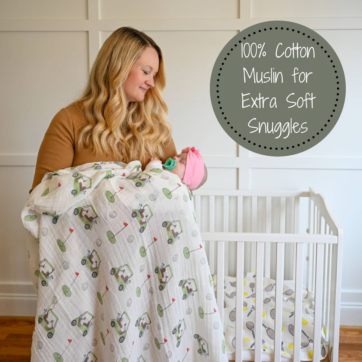 Golf A Round Baby Muslin Swaddle Blanket