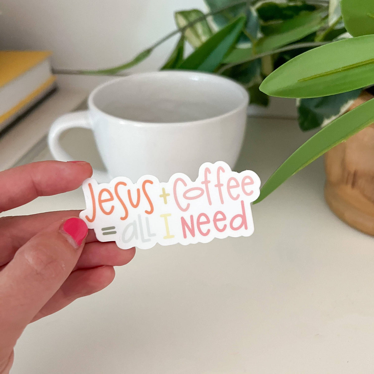 Jesus + coffee sticker | Christian faith stickers