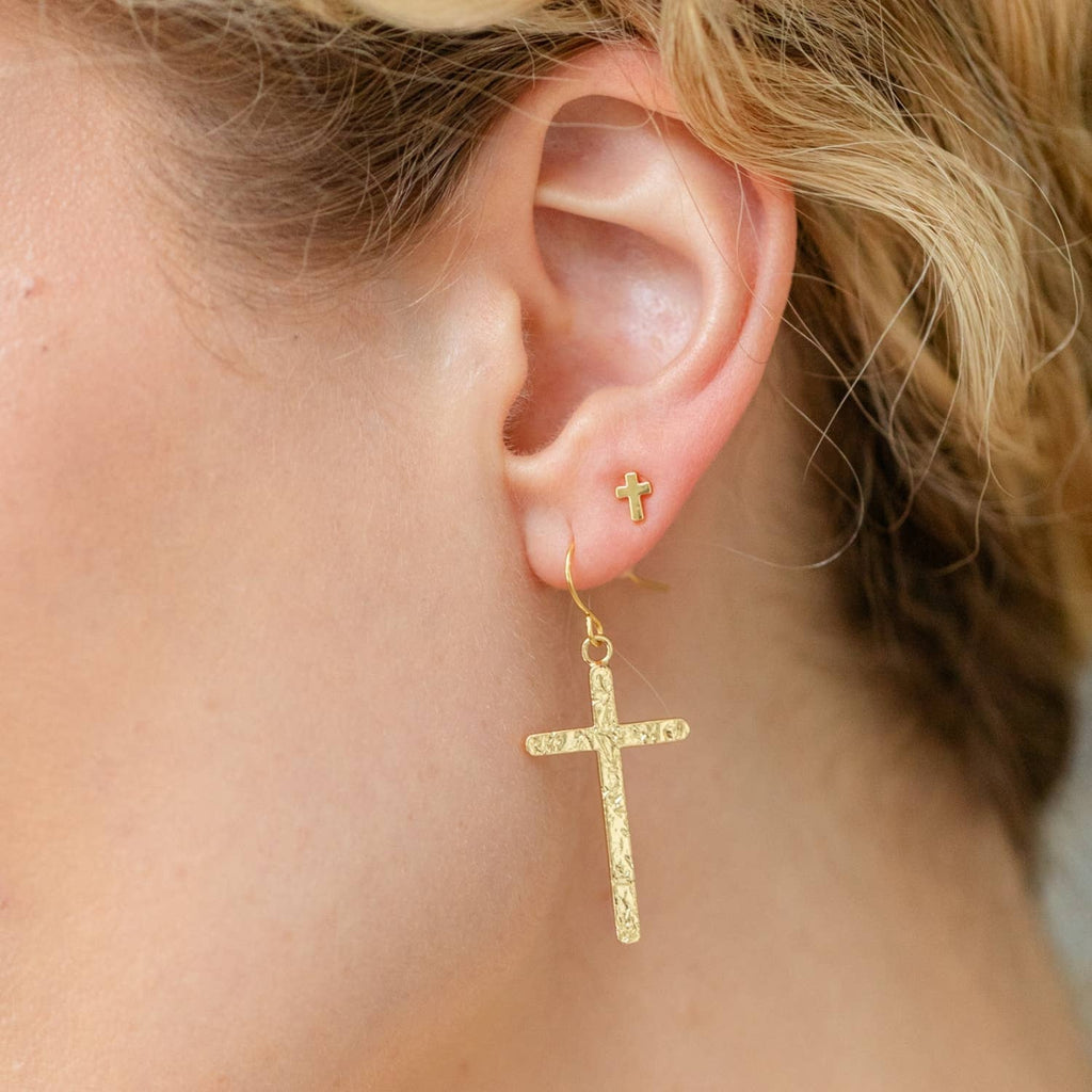 Small Cross Studs On Velvet Gift Tag