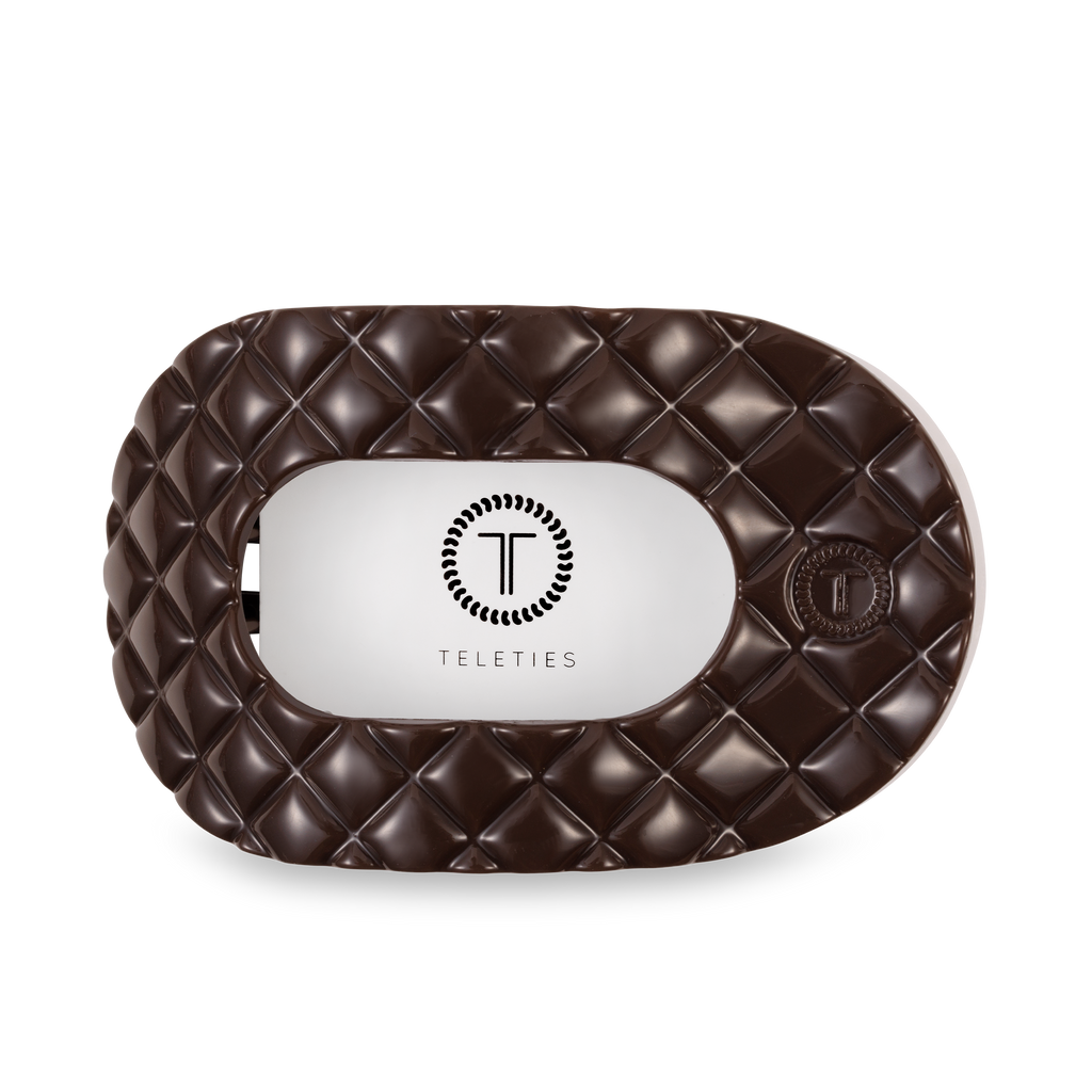 Flat Round Hair Clip | Large | Truly Taupe Quilted