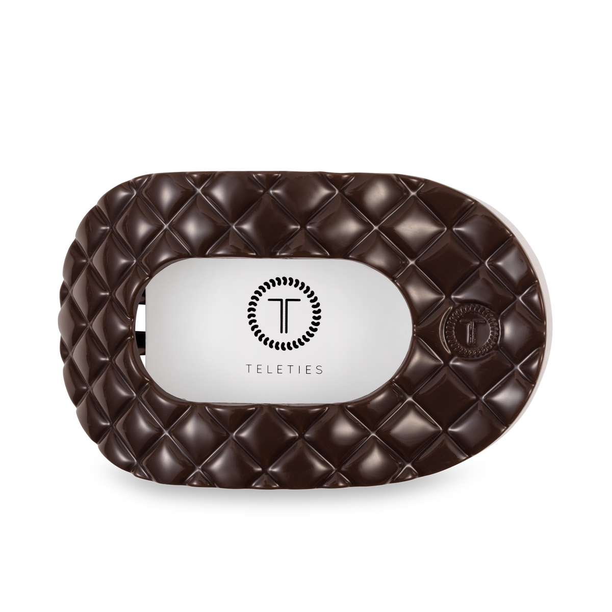 Flat Round Hair Clip | Large | Truly Taupe Quilted