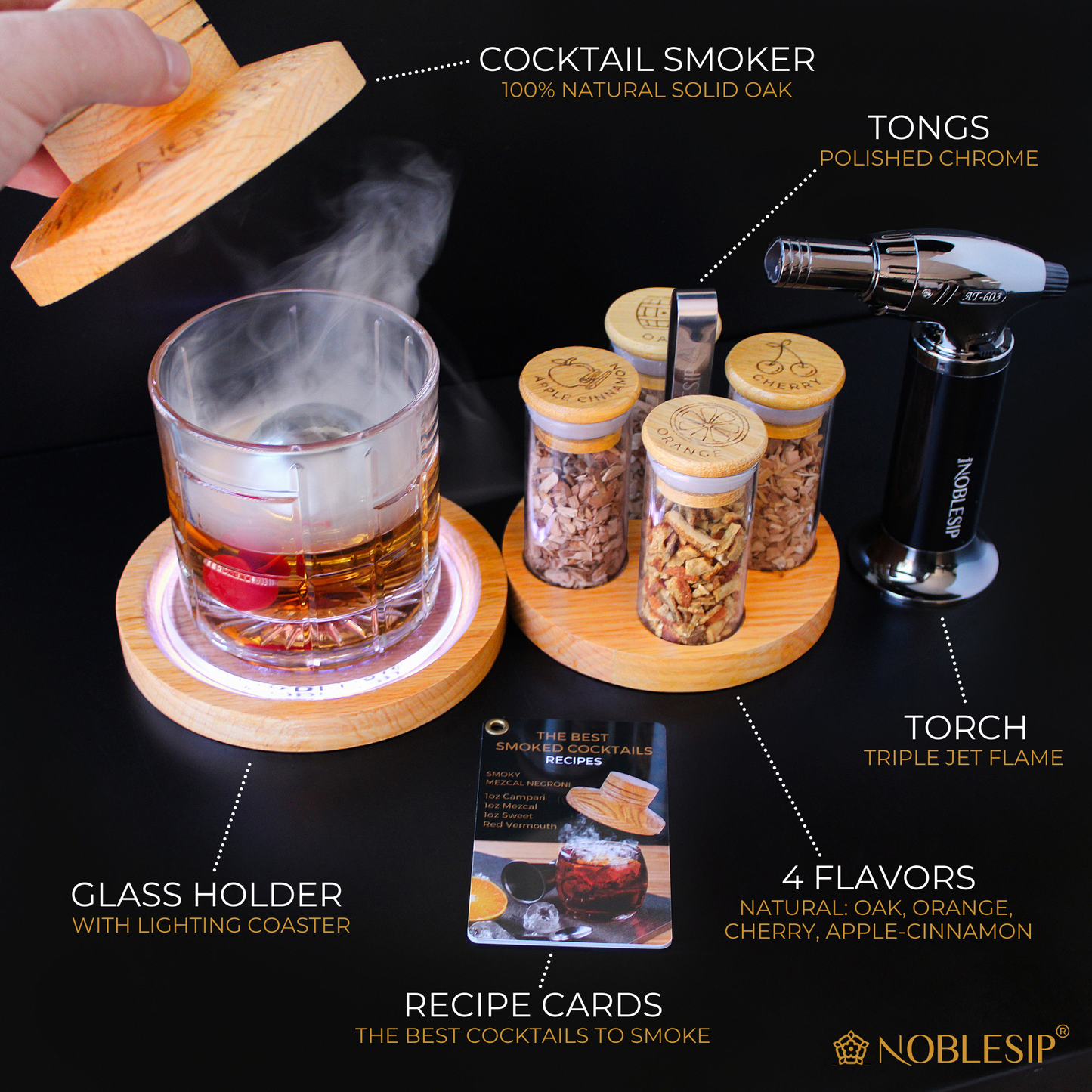Cocktail Smoker Kit "Smoky Pro" Whiskey Home Bar New Gift