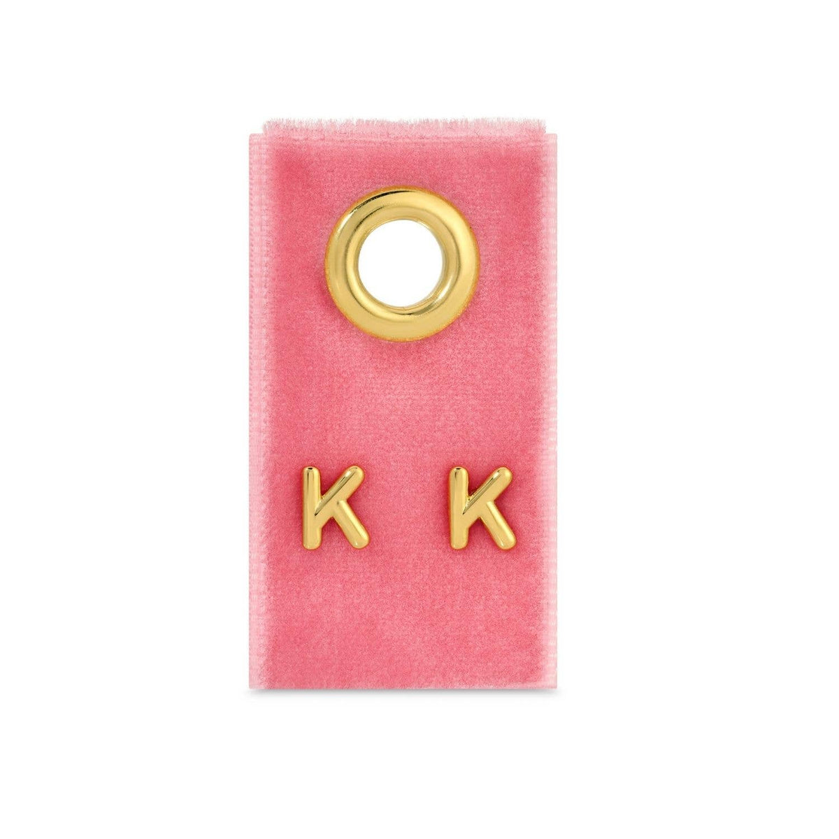 Initial Studs on Velvet Gift Tag