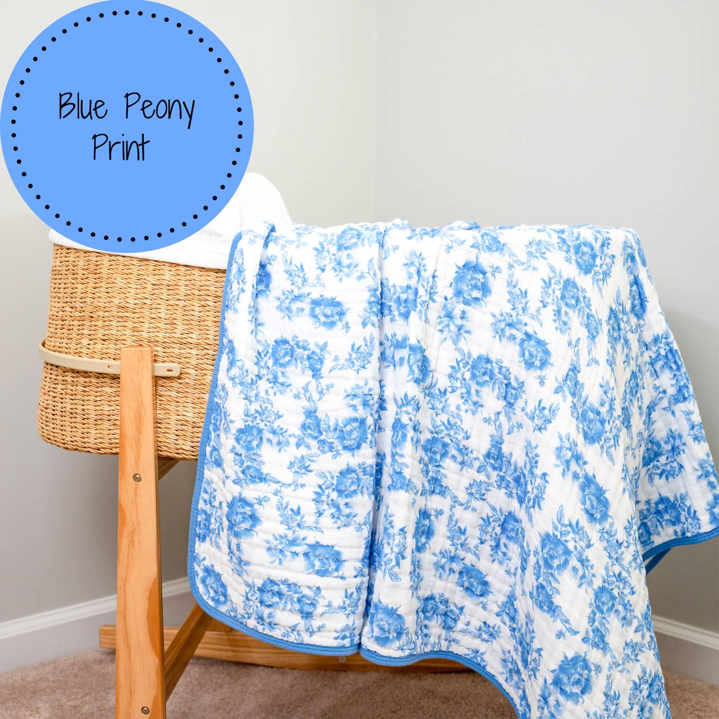 A Peony For Your Thoughts Baby Toddler Muslin Blanket