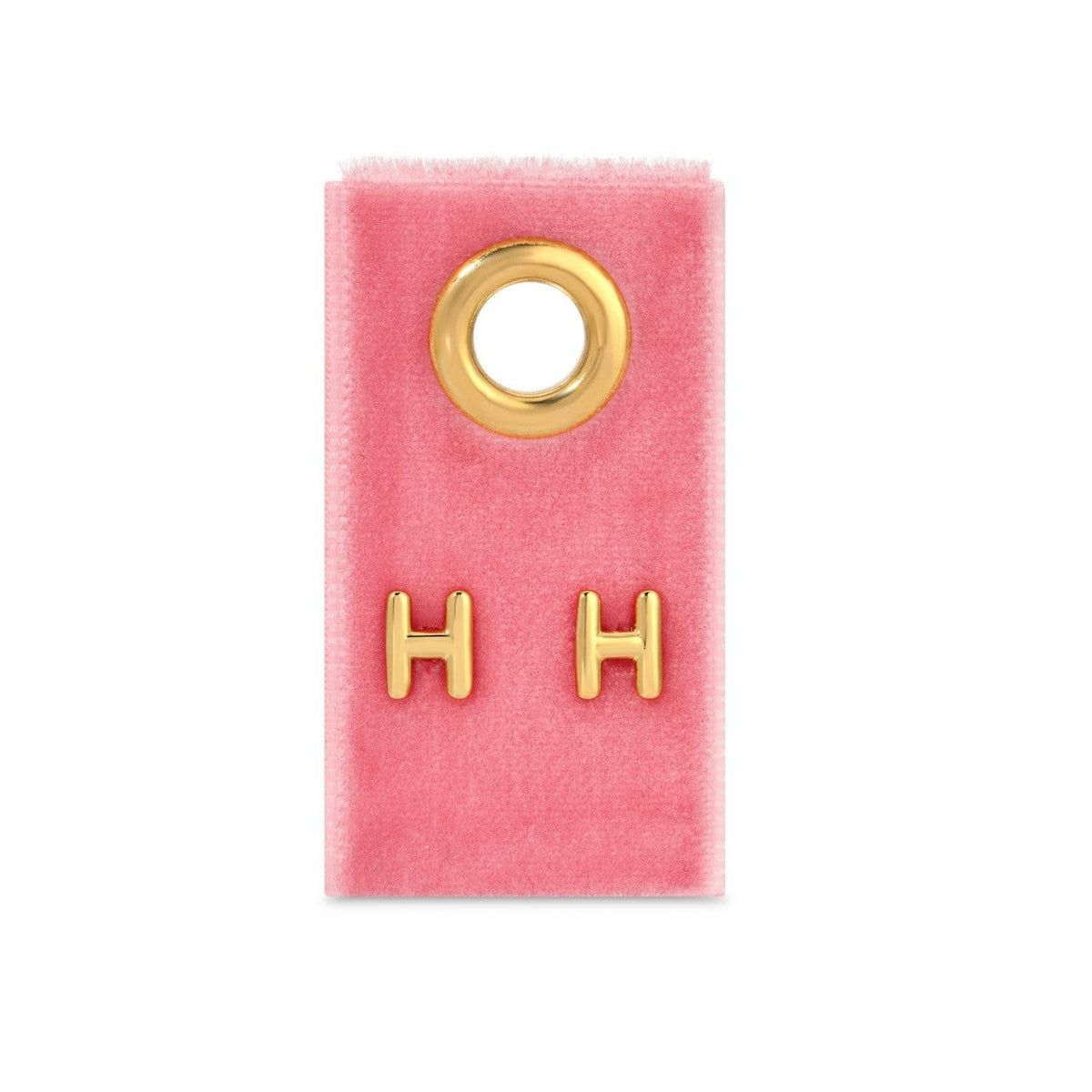 Initial Studs on Velvet Gift Tag