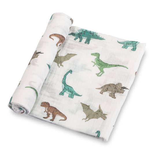 Have A T-rexcellent Day Dinosaur Muslin Baby Swaddle Blanket