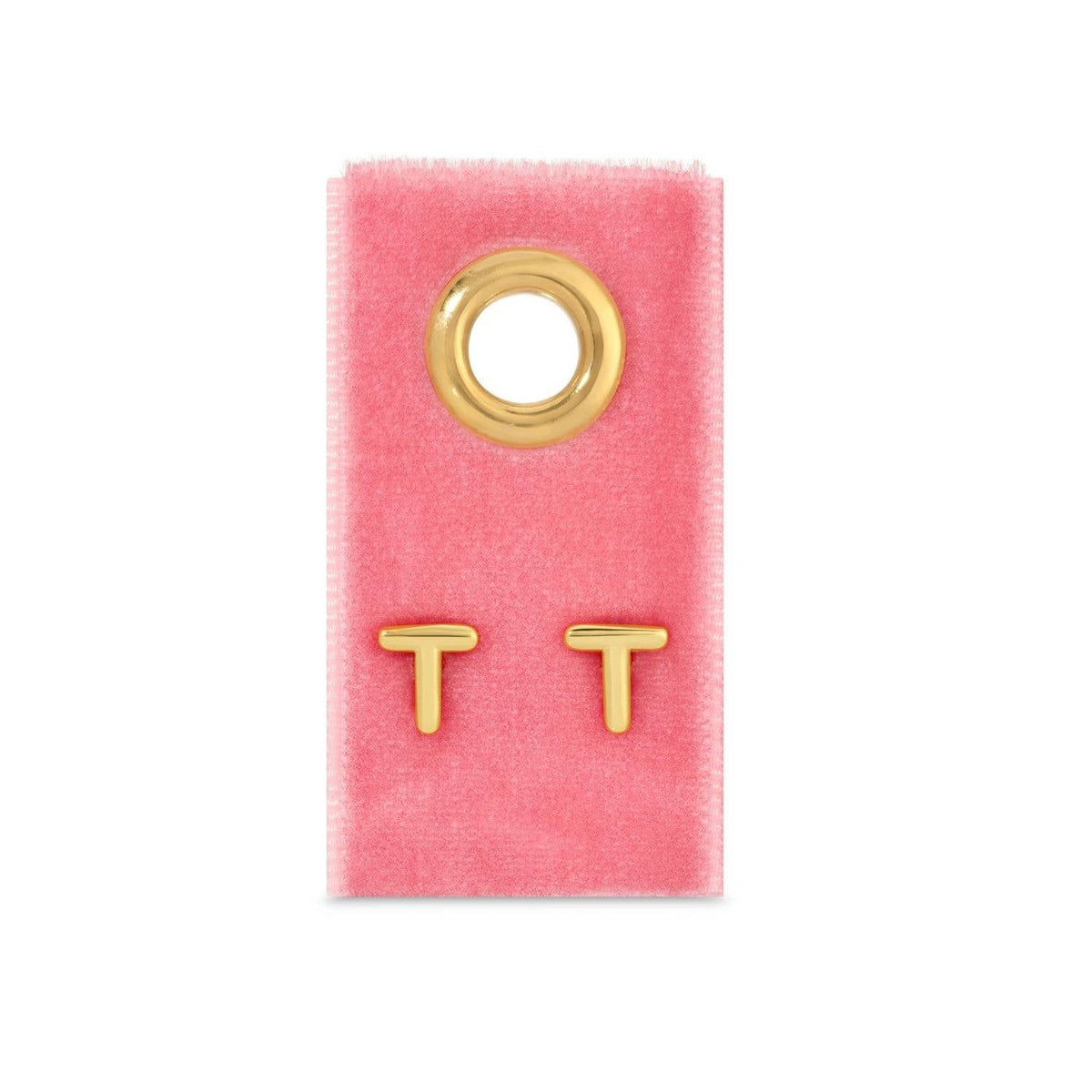 Initial Studs on Velvet Gift Tag
