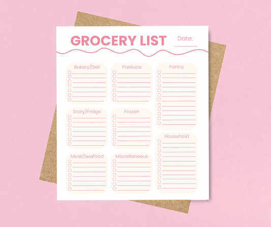 Grocery List Notepad
