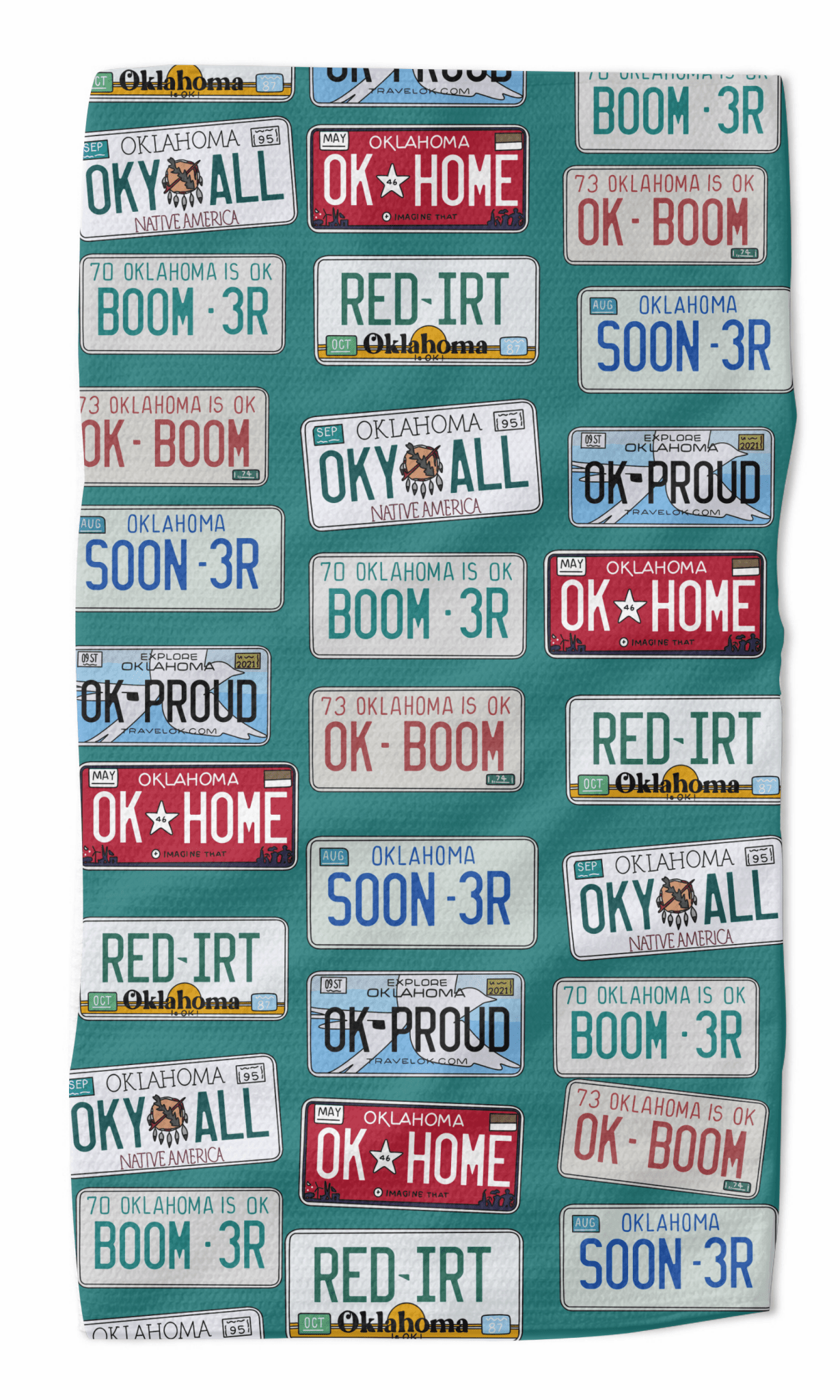 Oklahoma License Plate Kitchen Towel