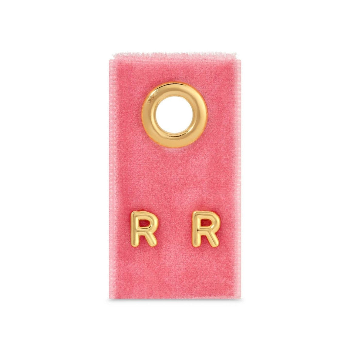Initial Studs on Velvet Gift Tag