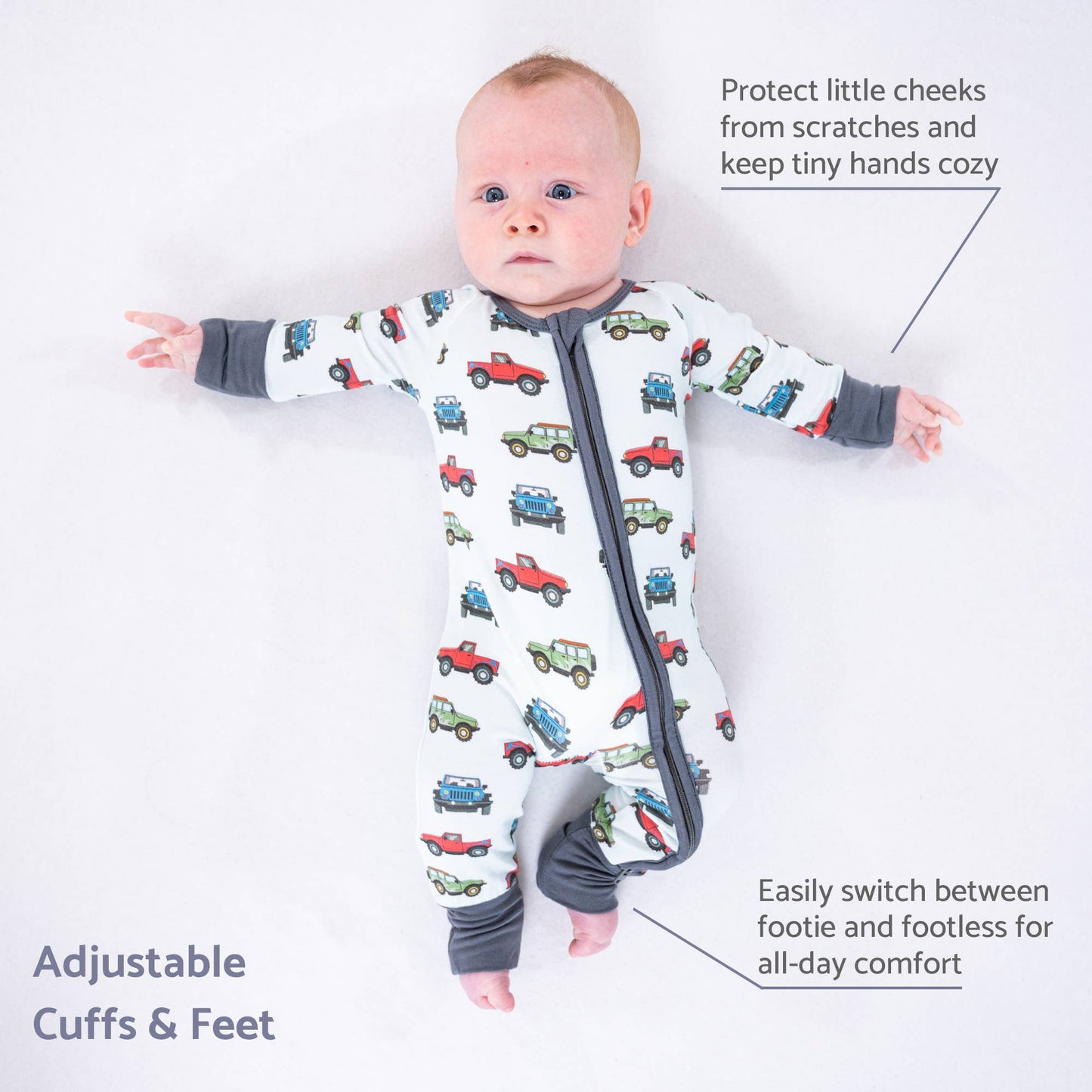 Bamboo Baby Convertible Zipper Pajama  Adventure is Calling