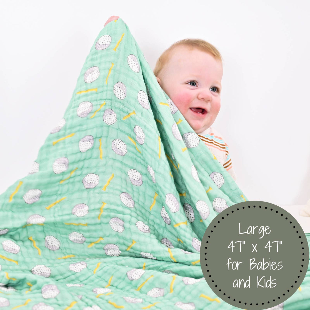 Golf A Round Sports Theme Baby Toddler Muslin Quilt