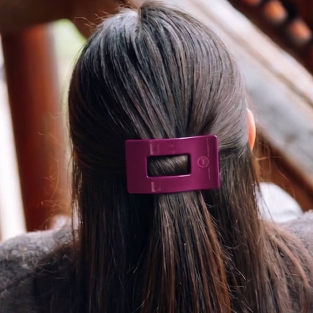 Mulberry | Small |Flat Rectangle Hair Clip