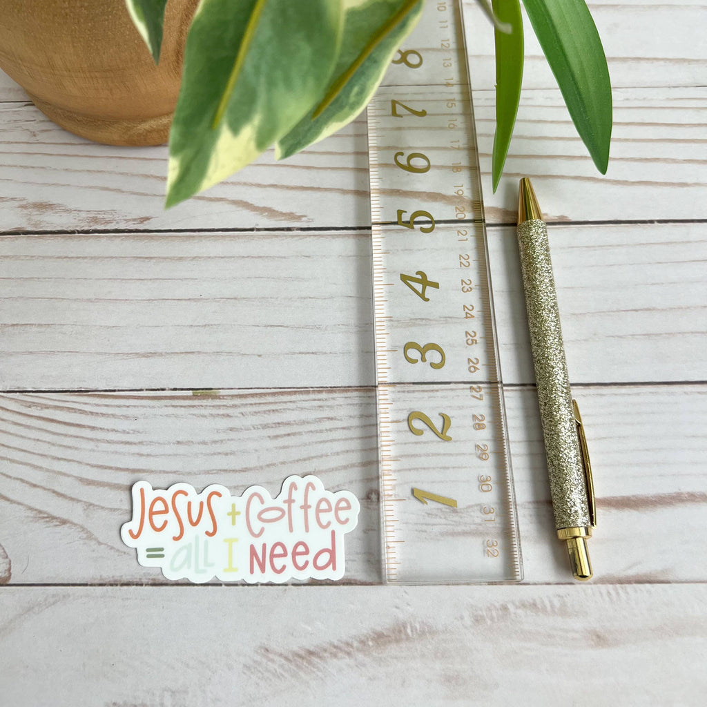 Jesus + coffee sticker | Christian faith stickers