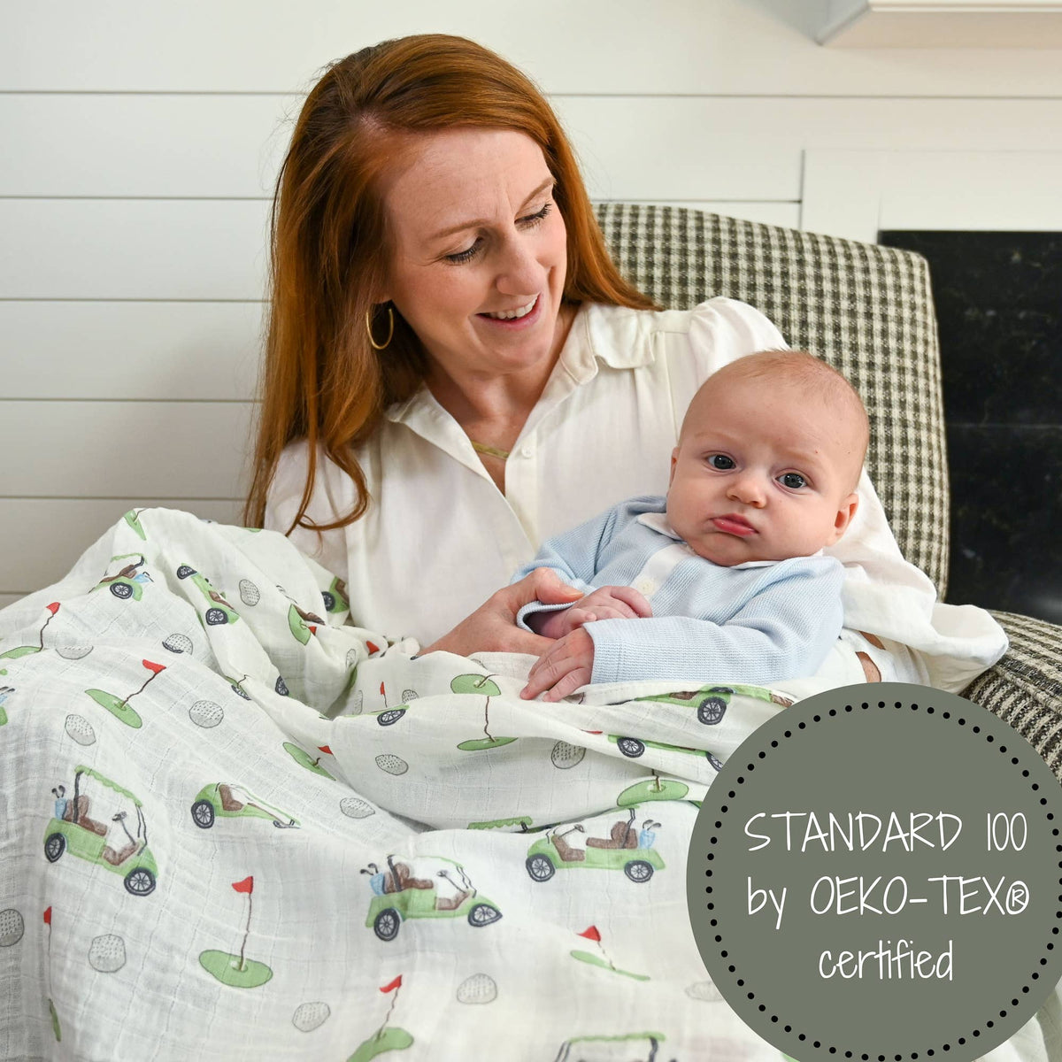 Golf A Round Baby Muslin Swaddle Blanket