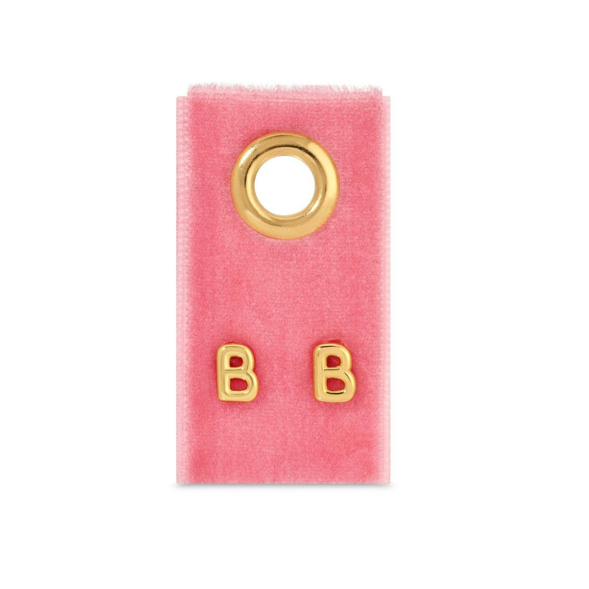 Initial Studs on Velvet Gift Tag