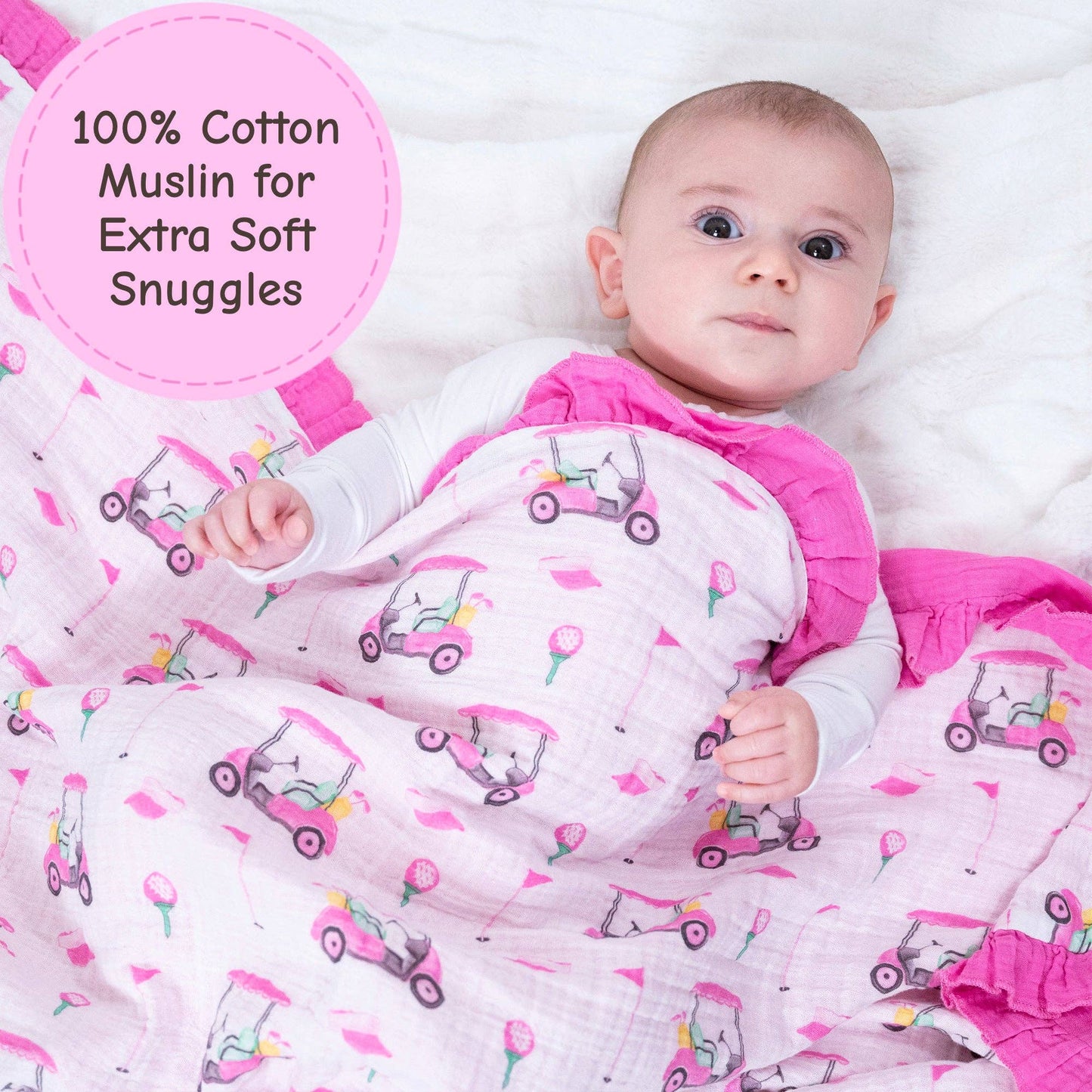 Muslin Quilt Baby & Kids Ruffle Blanket Lil Miss Birdie