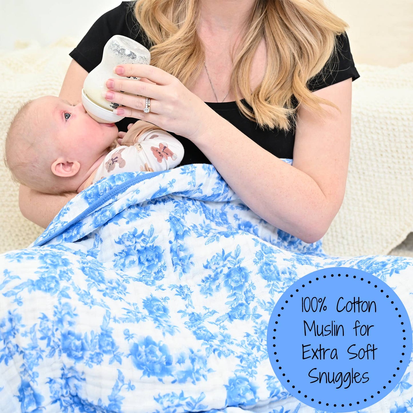 A Peony For Your Thoughts Baby Toddler Muslin Blanket