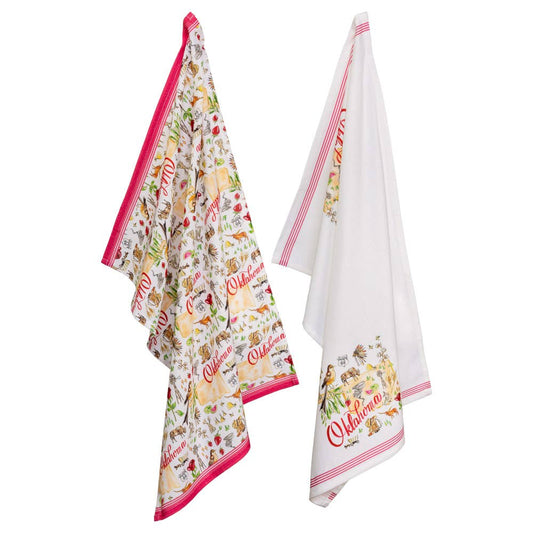 OK Oklahoma State Collection 28" Cotton Tea Towels Set Of 2